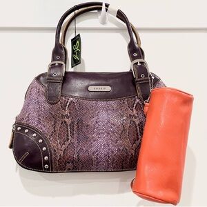 Sharif Purple and Coral Shoulder Bag